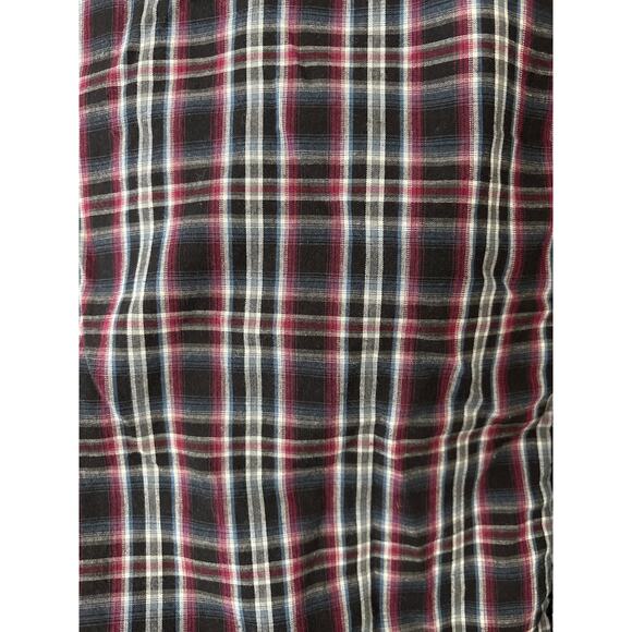 Wrangler Pearl Snap Shirt – Men’s XL – Black Maroon White Blue Plaid Western - Picture 3 of 8